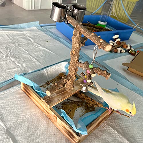 Natural Wood Bird Toys Playground