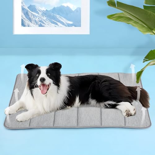 Dog Cooling Mat for Large Dogs (Grey / 35"L x 23"W x 0.8"H)