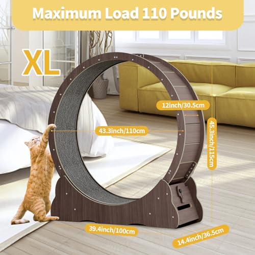 Cat Running Wheel (XL / Brown)