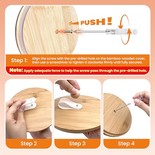 3 Pack Airtight Dog Treat Containers Bamboo Lids (Wood - 3 Pack)