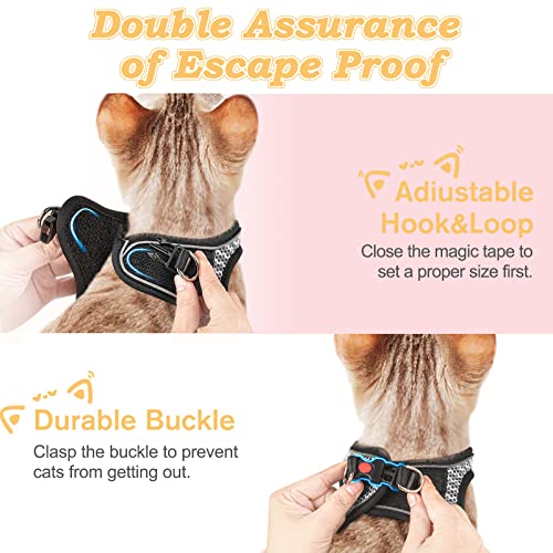 Cat Harness and Leash for Walking Escape Proof (L / Gray)
