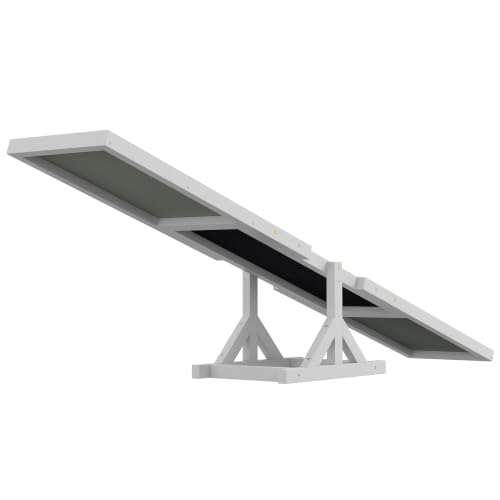 Wooden Dog Agility Seesaw for Exercise 71" L x 12" W x 12" H White (70.75" x 11.75" x 11.75" / White)