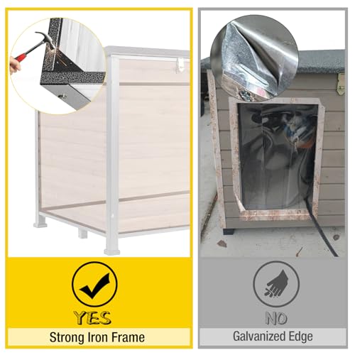 Dog House Outdoor Heated Dog Kennel with Insulated Liner All
