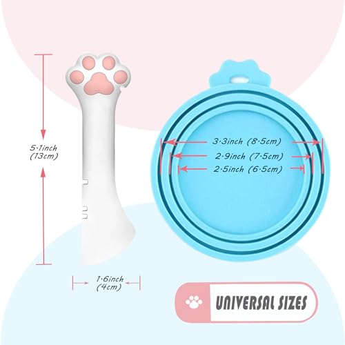 Pet Food Can Spoon & 3 Pcs Can Cover Lids (Regular / Multi-colored)