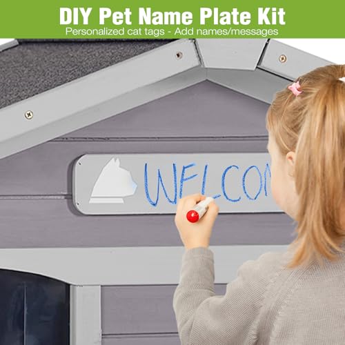 Heated Cat House Large Insulated Cat House Outdoor Weatherproof Feral Cat Shelter with Heated Pad