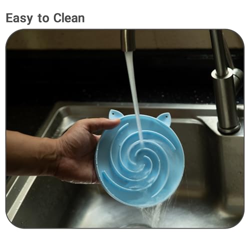 Slow Feeder Cat Bowl (Green and Blue)
