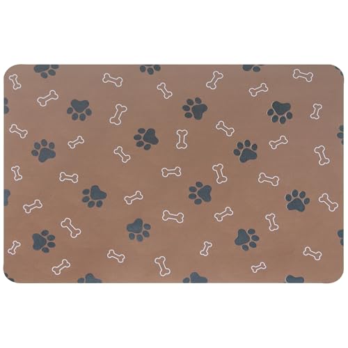 Pet Cat Dog Food Mat Non Slip Mat for Dog Water Bowl Mat Quick Dry Absorbent Cat Feeding Mat