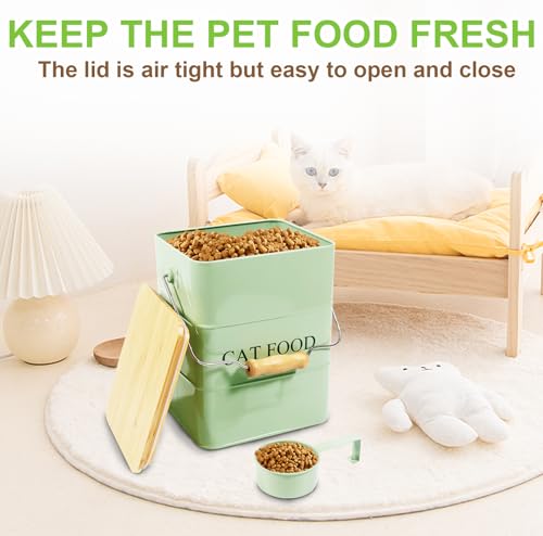 Cat Food storage container Cat Treats Jar (Cat-Green)