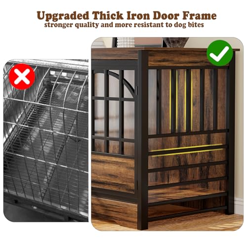 52" Dog Crate with Arched Doors (Cognac Brown)