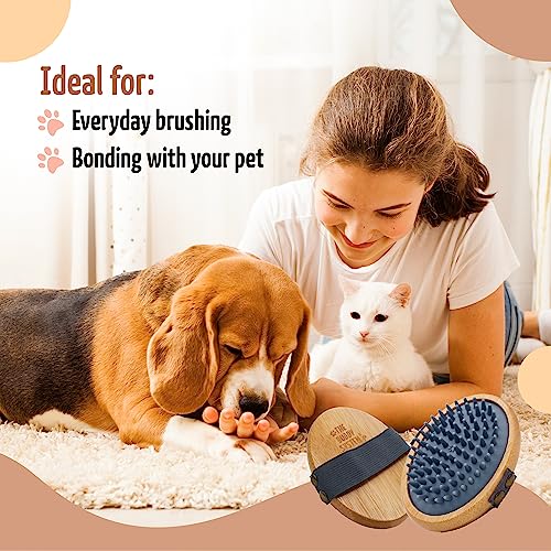 Pet Close Brush (1-pack / Rubber Bristle - Gray)