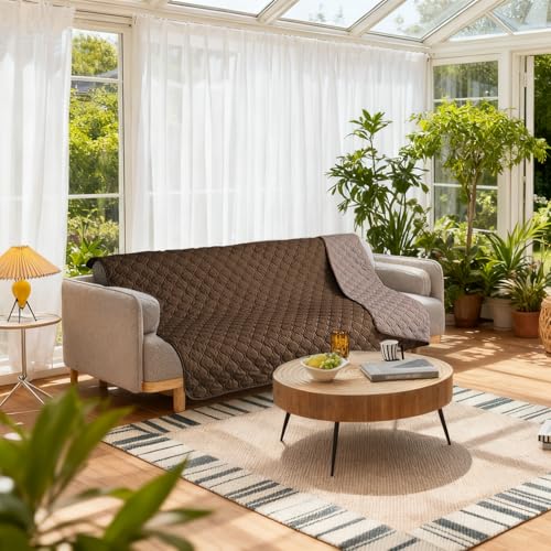 Waterproof Pet Blanket for Bed (52x82 Inch (Pack of 1) / Dark Chocolate/Light Chocolate)