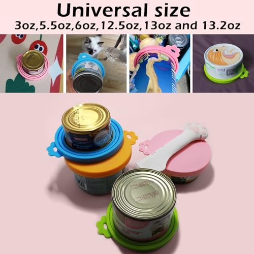 Food Can Spoon & Lids (4-Pack + Pink Spoon)