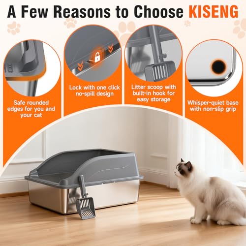 2PACK XL Stainless Steel Litter Box (Dark Grey XL)
