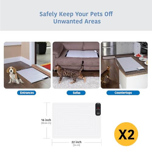 2 Pack Scat Mat for Cats (22" x 16" / Black controler)
