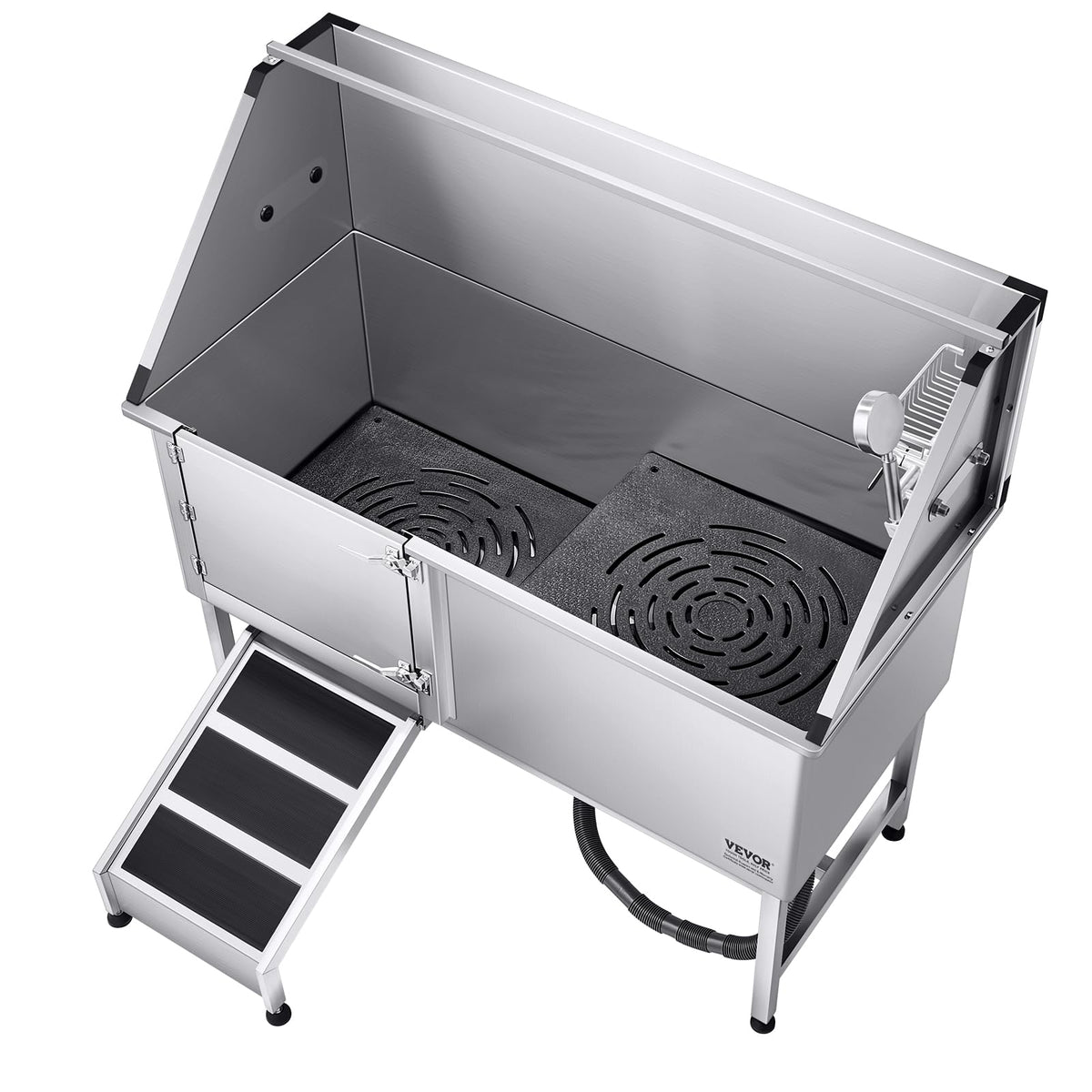 Stainless Steel Dog Washing Station (Left RAMP / 62 inch)