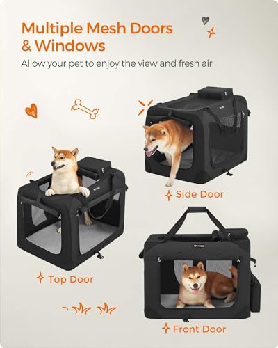Collapsible Soft Dog Crate (L(28.0"L x 20.5"W x 20.5"H) / Black)