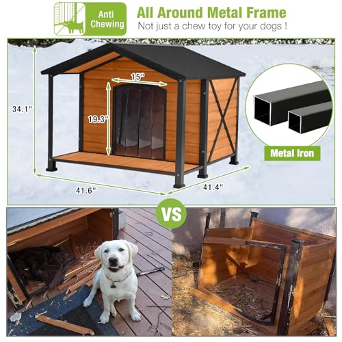 Heated Dog House for Outside Insulated Dog House Outdoor Weatherproof with Safe Heated Pad
