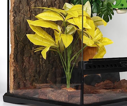 Fake Yellow Money Tree Reptile Plants Ball Python Terrarium Décor (O-fake Yellow Money Tree Plant)