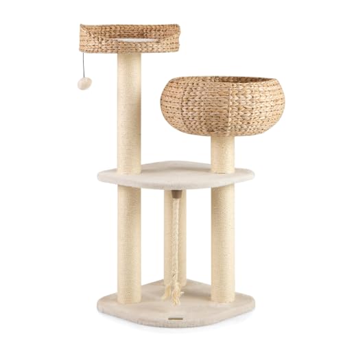 41 Inch Modern Cat Tree for Indoor Cats (41 inches / Beige)