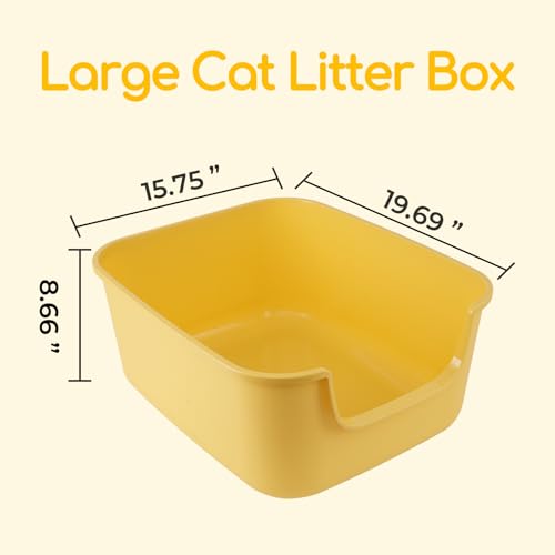 Large Cat Litter Box with High Sides (Green)
