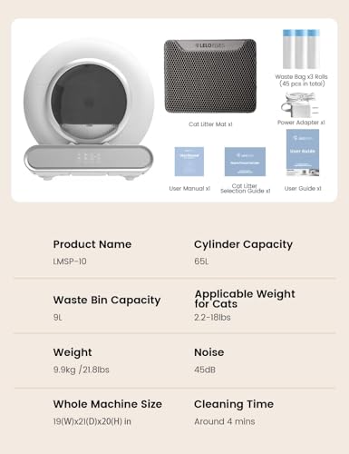 Self Cleaning Cat Litter Box (Gray)