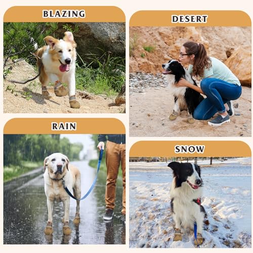 Dog Shoes for Large Medium Small Dog (Khaki / Size 1: 1.57''x2.09''(W*L))