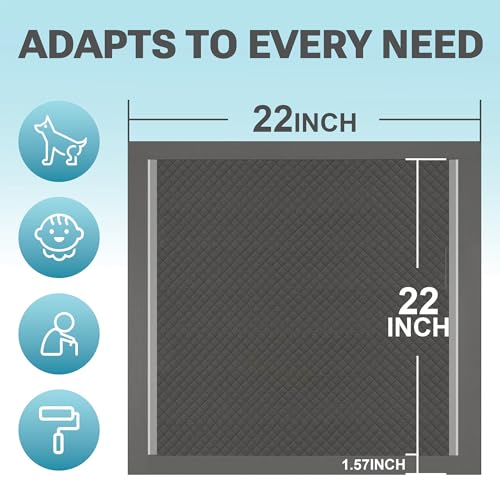 Puppy Pads 100 Count (Charcoal / 22"x22" 100 CT)