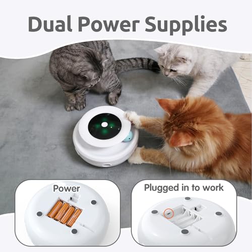 2in1 Interactive Toys for Indoor Cats (Lvory White)