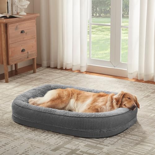 Orthopedic Dog Bed for Extra Large Dogs (Grey / 48"l X 35"w X 7.5"th)