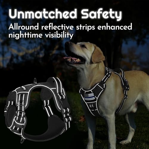 Dog Harness No Pull for Large Dogs (X-Large / Black)
