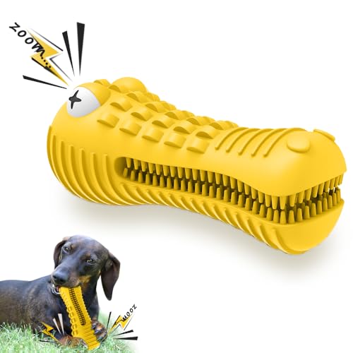 Dog Toys for Aggressive Chewers Large Medium Breed Indestructible Chew Toys (Yellow)