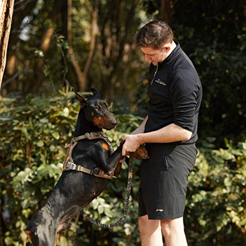 Tactical Dog Harness for Large Dogs No Pull (Desert Camo / L(Neck:19-25", Chest:21-35"))