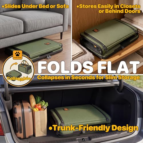 Expandable Large Pet Carrier (24.0"L x 16.0"W x 16.0"H / Forest Green)