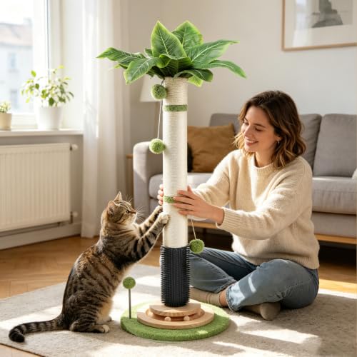 39.4'' Tall Cat Scratching Post (green-39.4inch)
