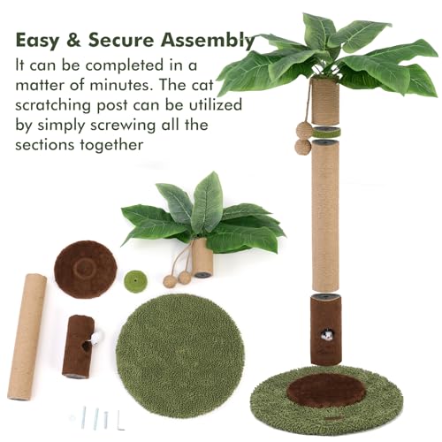 Cat Scratching Post for Indoor Cats (35.4-Green / 35.4in)