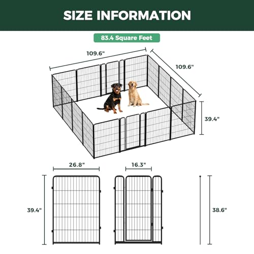 Homeplus Indoor Dog Playpen (Black / 40"H)