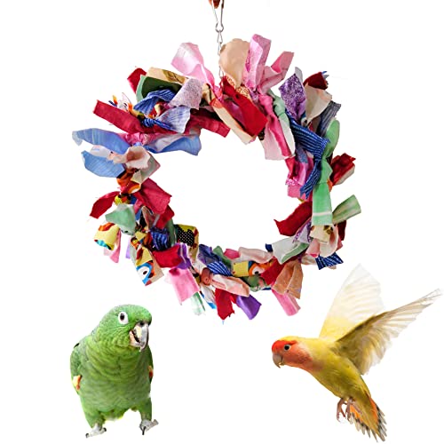 Bird Parrot Swing Toy Cotton Rope Chew Hanging Toy for Parakeet (Small)