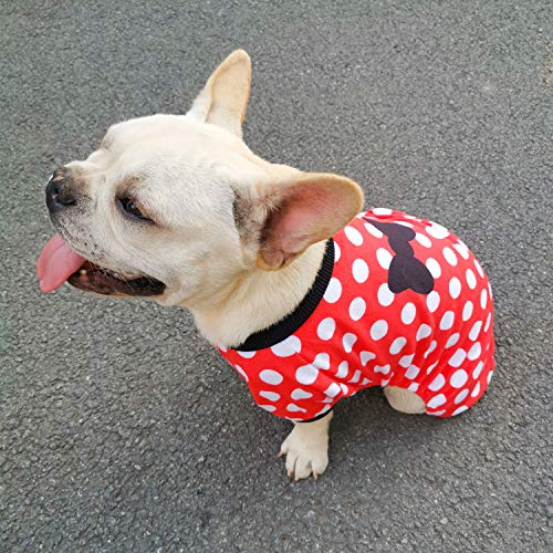 Dog Christmas Pajamas Puppy Onesies Small Dogs Soft Pjs Coat Cat Apparel Comfy Pet Clothes Outfit Doggie Bodysuit P65S (Small / Polka Dots)