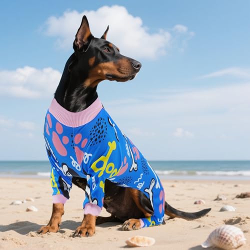 2PCS Dog Pajamas for Extra Small Xs Sized Doggie Pjs Clothes Puppy Onesies Outfits Pet Jammies Boy Girl Male Female Apparel Soft Strechy Paw Bone Print XS