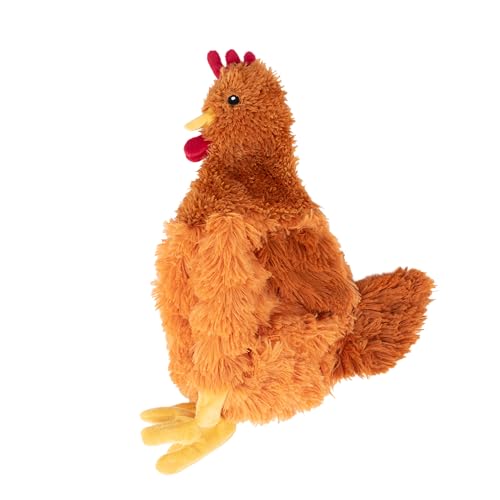 Interactive Squeaky Dog Toy (Crinkle Chicken (Brown) / Large)