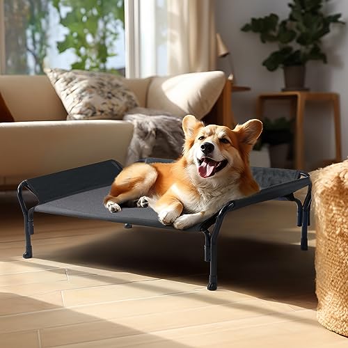 Cooling Elevated Dog Bed (Black / 39.5"L x 28.0"W x 12.0"Th)