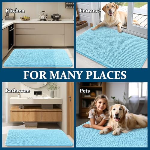 Dog Door Mat for Muddy Paws 59x20 (Blue / 59" X 20")
