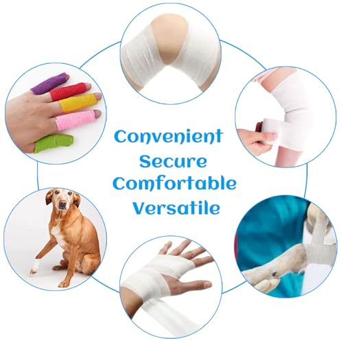 36 Rolls Elastic Self Adhesive Bandage Wrap 2 Inch (2 Inch-36 Count White)
