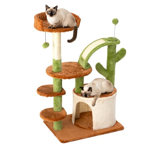 Cactus Cat Tree for Indoor Cats (Brown-1)