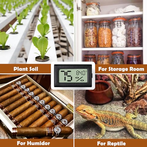 Reptile Thermometer and Humidity Gauge (2PCS Rectangular)