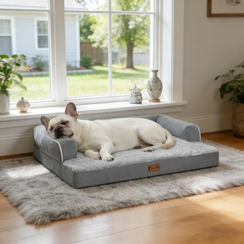 Waterproof Orthopedic Dog Bed for Extra Large Dogs (Grey / 41.0"L x 27.0"W x 8.0"Th)