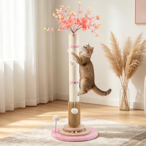 45'' Tall Cat Scratching Post Tree (pink-45inch)