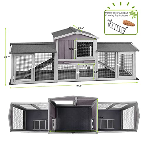 Rabbit Hutch Indoor Outdoor Bunny Cage with Large Run