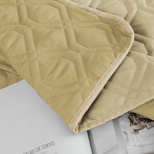 Waterproof Dog Bed Cover Pet Blanket for Furniture Bed Couch Sofa Reversible (30x100 Inch (Pack of 1) / Beige+taupe)