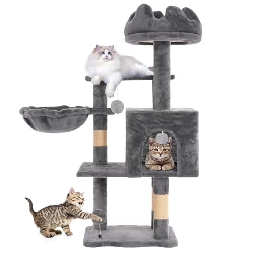 Cat Tree Tower with Hammock (Grey)